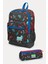 Kids Koyu Gri Kırmızı Uzay Desenli 2'li Okul Çanta Seti SET0223469 1