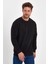 3 Iplik Şardonlu Bisiklet Yaka Sweatshirt RD24KE054903 3
