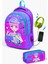 Kids Mor Pembe Mavi Simli K-Pop Desenli Usb'li 2'li Okul Çanta Seti SET0224316 2