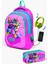 Kids Pembe Mavi Simli Kedi Desenli Usb'li 2'li Okul Çanta Seti SET0224301 2