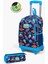 Kids Lacivert Mavi Uzay Desenli Çekçekli 2'li Çanta Seti SET0223376 2