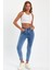 Mavi Yüksek Bel Dar Paça Skinny Power Likralı Kot Pantalon Trefjeans-1-Mavi 1