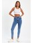 Mavi Yüksek Bel Dar Paça Skinny Power Likralı Kot Pantalon Trefjeans-1-Mavi 3