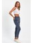 Gri Yüksek Bel Dar Paça Skinny Power Likralı Kot Pantalon Trefjeans-1-Gri 4