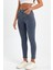 Gri Yüksek Bel Dar Paça Skinny Power Likralı Kot Pantalon Trefjeans-1-Gri 5