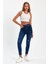 Mavi Yırtık Yüksek Bel Dar Paça Skinny Power Likralı Kot Pantalon Trefjeans-2-Mavi-Yırtık 2