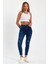 Mavi Yırtık Yüksek Bel Dar Paça Skinny Power Likralı Kot Pantalon Trefjeans-2-Mavi-Yırtık 3