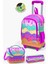 Kids Pembe Rengarenk Dondurma Desenli Çekçekli 3'lü Çanta Seti GOSET0123931 1