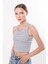 Bisiklet Yaka Çizgili Crop Bluz 1