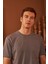 Erkek Comfort Fit Cepli T-Shirt Gri MARS25 4
