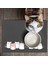 Mama ve Su Evcil Hayvan Beslenme Matı, Kolay Temizlenen Emici Su Geçirmez Kumaş, Küçük Orta Boy ve Büyük Kedi ve Köpekler Için Dayanıklı Köpek Kedi Paspas (50X35, Cute Gri) 4