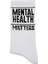 Unisex Vegan Beyaz Çorap - Mental Health Matters Tasarım 2