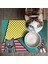 Mama ve Su Evcil Hayvan Beslenme Matı, Kolay Temizlenen Emici Su Geçirmez Kumaş, Küçük Orta Boy ve Büyük Kedi ve Köpekler Için Dayanıklı Köpek Kedi Paspas (50X35, Popart) 5