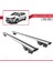 Renault Clio 4 Sport Tourer 2013-2020 Arası ile Uyumlu Hook Model Anahtar Kilitli Ara Atkı Tavan Barı Gri 4