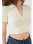Gömlek Yaka Crop Bluz 3