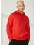 Kapüşon Yaka Kırmızı Erkek Sweatshirt TC2910BASKILI 1