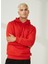 Kapüşon Yaka Kırmızı Erkek Sweatshirt TC2910BASKILI 4