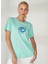 Bisiklet Yaka Baskılı Mint Kadın T-Shirt W-MERCAX 3