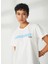 Bisiklet Yaka Baskılı Kırık Beyaz Kadın T-Shirt W-HOLDEN 1