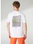 Bisiklet Yaka Baskılı Kırık Beyaz Erkek T-Shirt SAWA 5