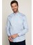 Klasik Fit Pamuk Saten Erkek Mavi Gömlek 1