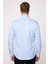 Modern Slim Fit Düz Saten Pamuklu Erkek Sax Mavi Gömlek 4