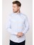 Modern Slim Fit Düz Saten Pamuklu Erkek Mavi Gömlek 1