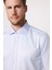 Modern Slim Fit Düz Saten Pamuklu Erkek Mavi Gömlek 3