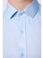 Modern Slim Fit Düz Saten Pamuklu Erkek Sax Mavi Gömlek 5