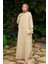 6571- Tensel Parça Boya Abaya Bej 1