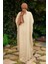 6571- Tensel Parça Boya Abaya Bej 2