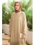 6571- Tensel Parça Boya Abaya Bej 3