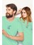 yüz Desenli Nakışlı %100 Pamuk Unisex Bisiklet Yaka Kısa Kollu Tişört 1