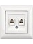 Vısage Beyaz Data+Numerıs Prizi Rj45 Cat6+Cat3 1
