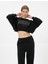 Crop Spor Sweat Baskılı Relax Fit 1