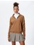 Yarım Fermuarlı Sweatshirt Kanguru Cepli Büzgü Detaylı Dik Yaka 3