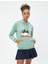 Kapüşonlu Sweatshirt Kedi Baskılı Kanguru Cepli 3