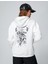 Oversize Sweatshirt Kapüşonlu Baskılı Uzun Kollu 4