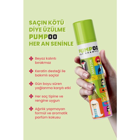 Pumpoo Dry Shampoo Amazon 200 ml Fiyatı Taksit Seçenekleri