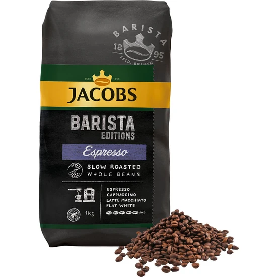 JACOBS Barista Editions Çekirdek Kahve %100 Arabica Espresso Yüksek Yoğunluk Yavaş Kavrum 1kg