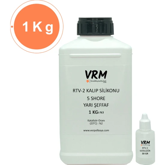 VRM Vernikrecinemarketi Rtv-2 Yarı Şeffaf - Ekstra Yumuşak Kalıp Silikonu  -  1 kg