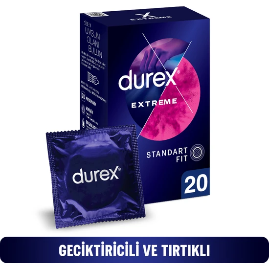 Durex Extreme 20'li Geciktiricili ve Tırtıklı Prezervatif