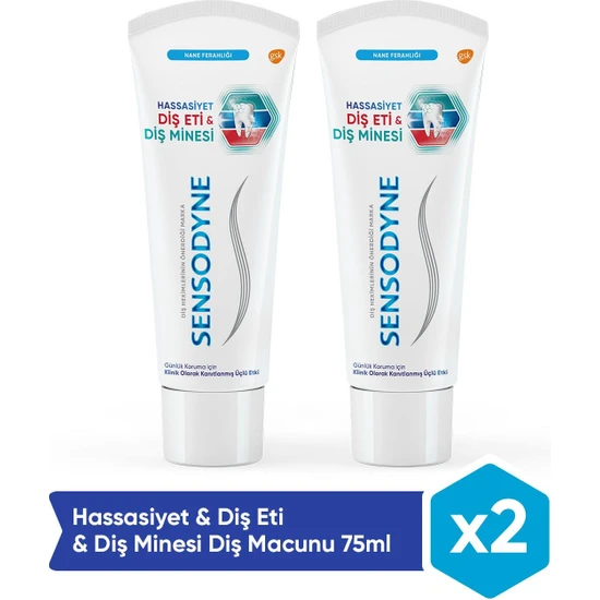 Sensodyne Hassasiyet & Diş Eti & Diş Minesi Diş Macunu 75 ml x 2 Adet