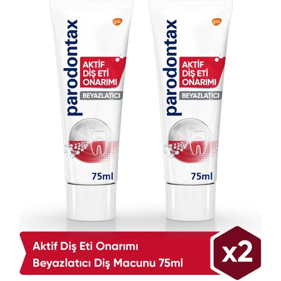 Parodontax Aktif Diş Eti Onarımı Beyazlatıcı Diş Macunu 75 ml x 2 Adet