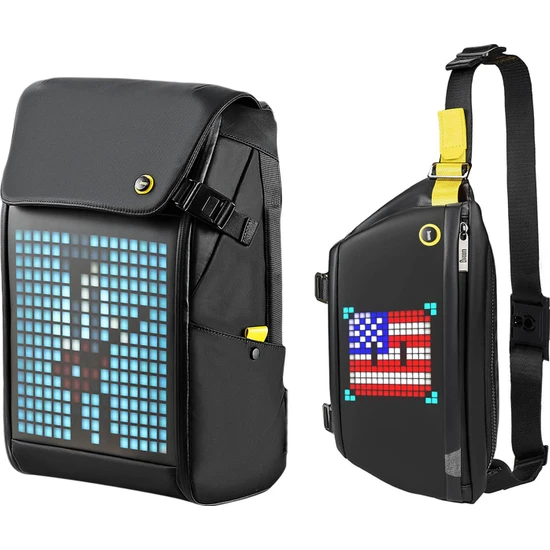 Divoom Pixoo Backpack-M ve Slingbag LED Çanta Seti