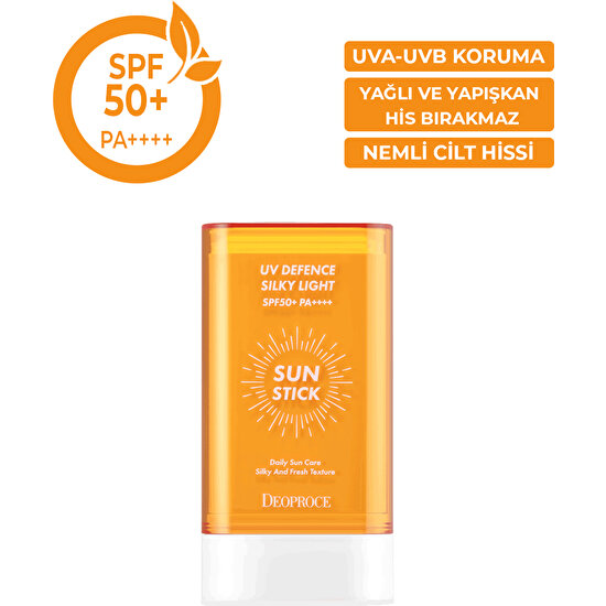 DEOPROCE Stick Güneş Kremi Ultra Hafif Doku SPF50+PA++++ Yüksek UV Koruma 18 gr