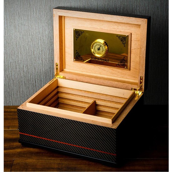 Lubinski Karbonfiber Humidor Puro Kutusu Siyah 40S Fiyatı