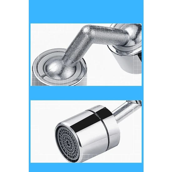 Sardıcı Paslanmaz Metal 720 Derece Oynar Hareketli Krom Musluk Başlığı ve Ucu Mutfak Banyo Musluk Ucu Başlığı