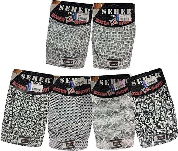 Seher Yıldızı Abani Classic 6 Adet Desenli Seher Erkek Düğmeli Boxer 0011