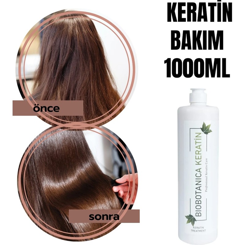 Biobotanica Keratin Brezilya Fönü Düzleştirici ve Besleyici Saç Bakım Kremi 1000 ml – Hindistan Cevizi Özlü, Tüm Saç Tipleri İçin